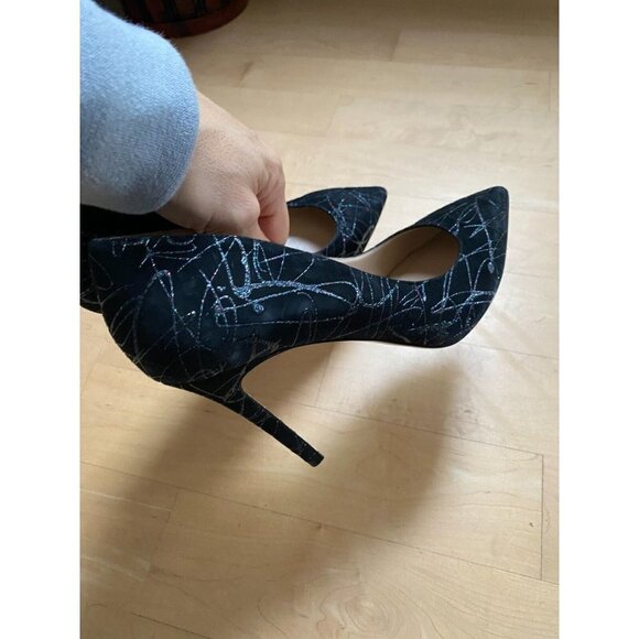Ron White "Cindy" pointed toe suede Stiletto heel BNWT sz 40 Italy glitter - Picture 7 of 7
